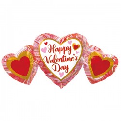 34'' Μπαλόνι Καρδιές Happy Valentines Day Marble 34'' Μπαλόνι Καρδιές Happy Valentines Day Marble