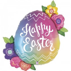 35" Μπαλόνι Πασχαλινό αυγό με λουλούδια