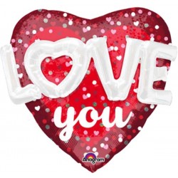 36'' 3D Μπαλόνι Καρδιά "Love you" 36'' 3D Μπαλόνι Καρδιά "Love you"