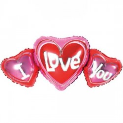 36" Μπαλόνι Τριπλή Καρδιά I Love you 36" Μπαλόνι Τριπλή Καρδιά I Love you