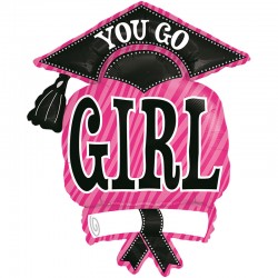 37" Μπαλόνι Αποφοίτησης ροζ 'You go girl'