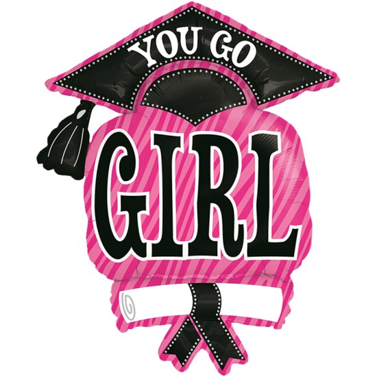 37" Μπαλόνι Αποφοίτησης ροζ 'You go girl'