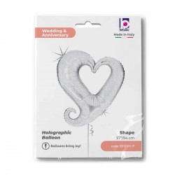 37" Μπαλόνι Καρδιά ασημί που ιριδίζει 37" Μπαλόνι Καρδιά ασημί που ιριδίζει