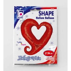 37'' Μπαλόνι κόκκινη Καρδιά με ουρίτσα 37'' Μπαλόνι κόκκινη Καρδιά με ουρίτσα