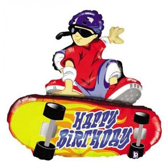 38" Μπαλόνι Skateboard Happy Birthday