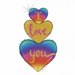 40'' Μπαλόνι αγάπης ουράνιο τόξο με γκλίτερ 40'' Μπαλόνι αγάπης ουράνιο τόξο με γκλίτερ