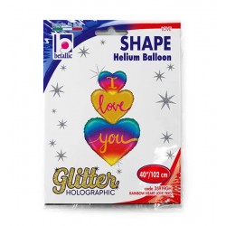 40'' Μπαλόνι αγάπης ουράνιο τόξο με γκλίτερ 40'' Μπαλόνι αγάπης ουράνιο τόξο με γκλίτερ