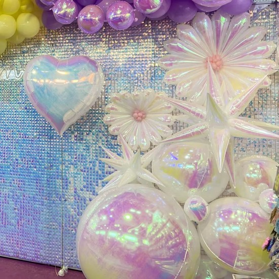 40” Μπαλόνι Καρδιά Λευκή Ιριδίζουσα