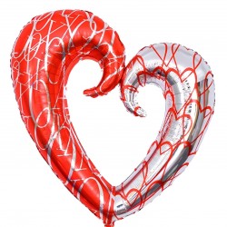 40″ Μπαλόνι κόκκινη-ασημί Καρδιά με τρύπα 40″ Μπαλόνι κόκκινη-ασημί Καρδιά με τρύπα