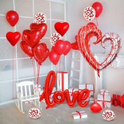 40″ Μπαλόνι κόκκινη-ασημί Καρδιά με τρύπα 40″ Μπαλόνι κόκκινη-ασημί Καρδιά με τρύπα