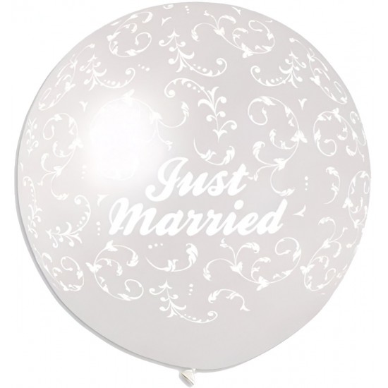 40" Mπαλόνι τυπωμένο Just Married κέντημα