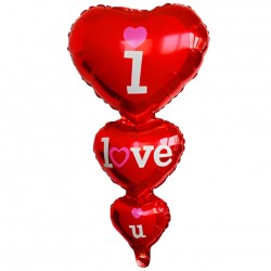 40″ Μπαλόνι Τριπλή Καρδιά κάθετη I Love you 40″ Μπαλόνι Τριπλή Καρδιά κάθετη I Love you