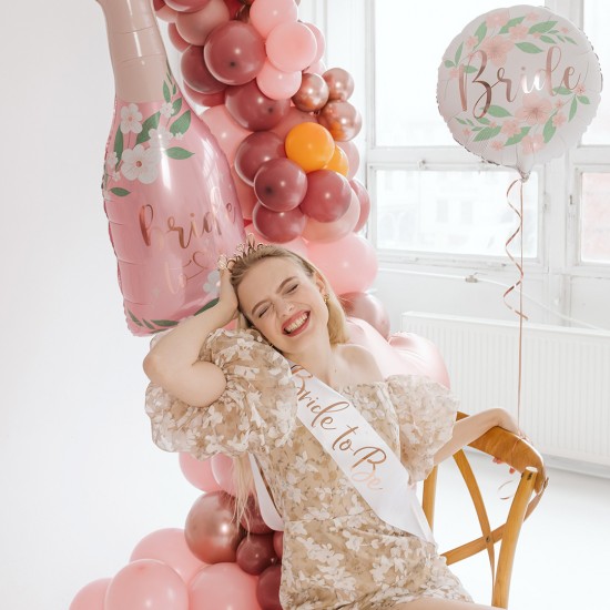 43" Μπαλόνι Σαμπάνια με λουλούδια "Bride to Be"