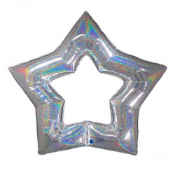 48" Μπαλόνι Ασημί Linky Aστέρι