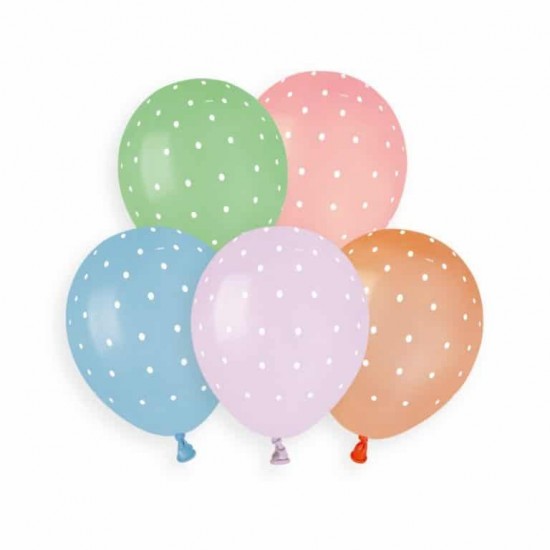 5" Μπαλόνια μικρά με πουά (100 τεμ)