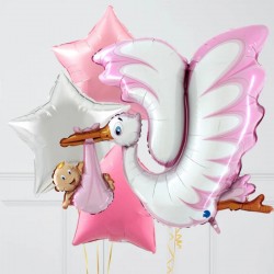 53" Μπαλόνι γέννησης It's a Girl Πελαργός (NO PKG)