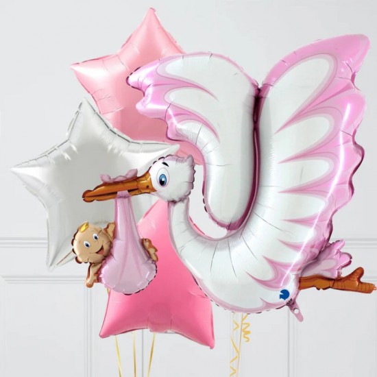 53" Μπαλόνι γέννησης It's a Girl Πελαργός (NO PKG)