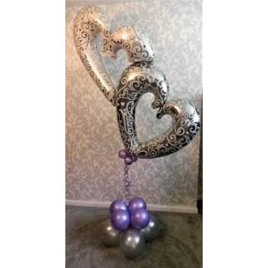 53" Τεράστιο διπλό Μπαλόνι Ενωμένες Καρδιές