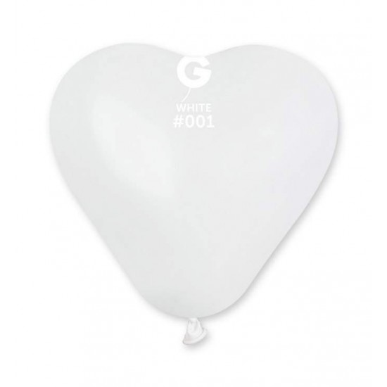6" Μπαλόνι Λευκή Καρδιά (100 τεμ)