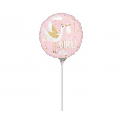 9'' Mini Shape Μπαλόνι Πελαργός It's a girl