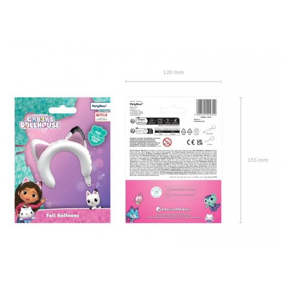 9'' Μπαλόνι Gabby - Στέκα Αυτάκια Γατούλας