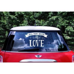 Αυτοκόλλητο αυτοκινήτου γάμου "All you need is love" Αυτοκόλλητο αυτοκινήτου γάμου "All you need is love"