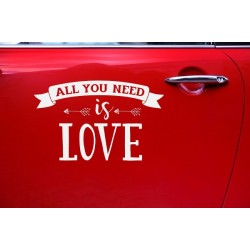 Αυτοκόλλητο αυτοκινήτου γάμου "All you need is love" Αυτοκόλλητο αυτοκινήτου γάμου "All you need is love"