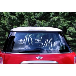 Αυτοκόλλητο αυτοκινήτου γάμου “Mr and Mrs” Αυτοκόλλητο αυτοκινήτου γάμου “Mr and Mrs”