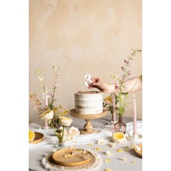 Άσπρο κεράκι με φυσικά λουλούδια - Αριθμός 3 Άσπρο κεράκι με φυσικά λουλούδια - Αριθμός 3