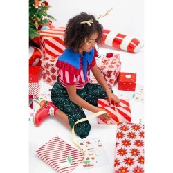 Χαρτί Περιτυλίγματος Κόκκινο με Χρυσά Αστέρια 200cm Χαρτί Περιτυλίγματος Κόκκινο με Χρυσά Αστέρια 200cm