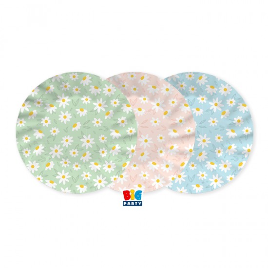 Χάρτινα Πιάτα - Μαργαρίτες (6 τεμ)