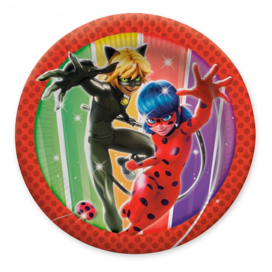 Χάρτινα Πιάτα Miraculous Ladybug & Catnoir (8 τεμ)