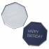 Χάρτινα Πιάτα Μπλε navy - Happy Birthday (8 τεμ)