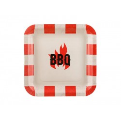 Χάρτινα Πιάτα - Τετράγωνα BBQ (6 τεμ)