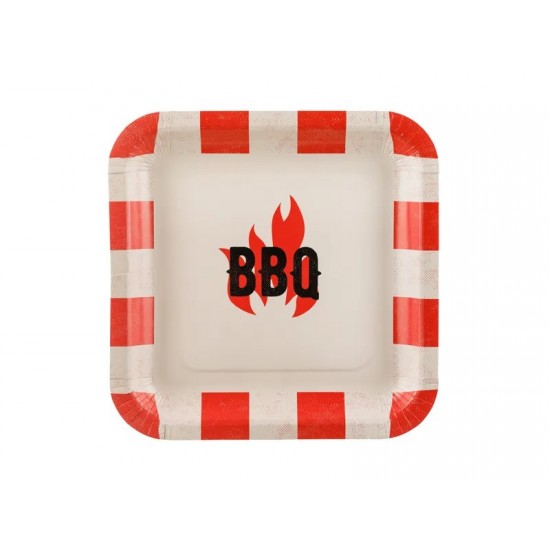 Χάρτινα Πιάτα - Τετράγωνα BBQ (6 τεμ)