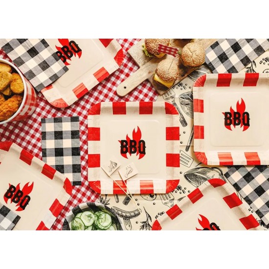 Χάρτινα Πιάτα - Τετράγωνα BBQ (6 τεμ)