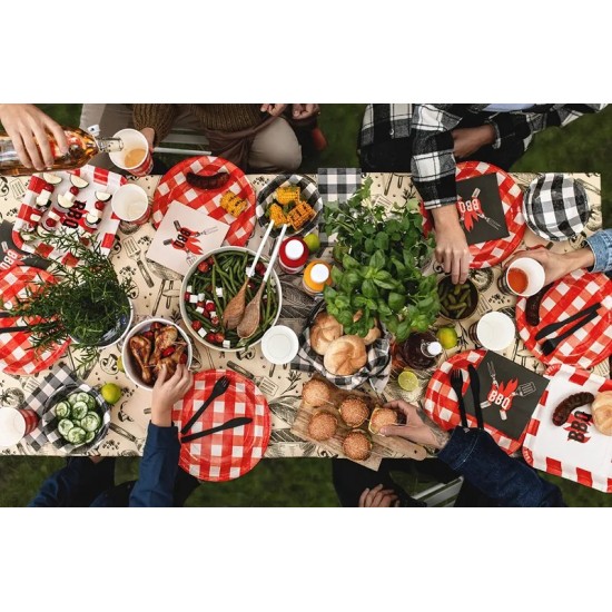 Χάρτινα Πιάτα - Τετράγωνα BBQ (6 τεμ)