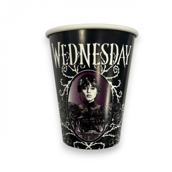 Χάρτινα Ποτήρια - Wednesday Addams (8 τεμ)