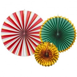 Χάρτινες βεντάλιες Πράσινο-Κόκκινο-Χρυσό (3 τεμ) Χάρτινες βεντάλιες Πράσινο-Κόκκινο-Χρυσό (3 τεμ)