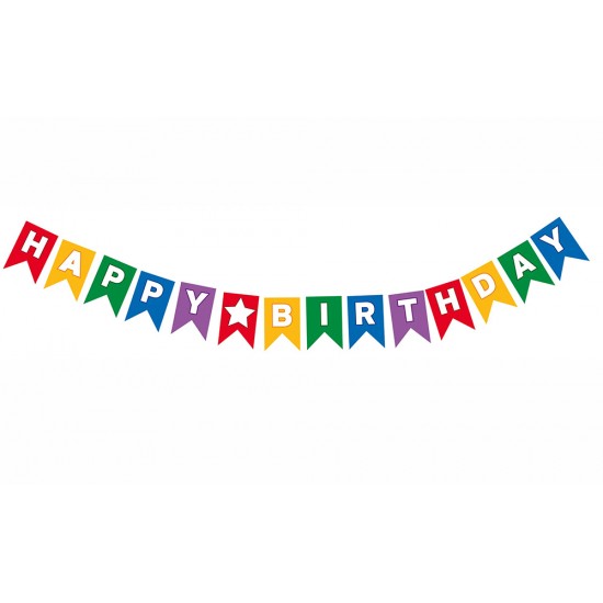 Γιρλάντα Happy Birthday Πολύχρωμη