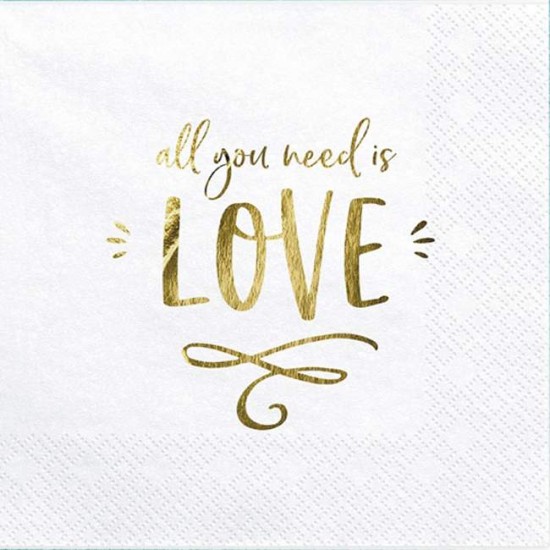 Χαρτοπετσέτες "All you need is love" (20 τεμ) Χαρτοπετσέτες "All you need is love" (20 τεμ)