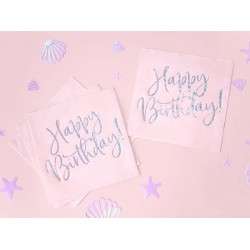 Χαρτοπετσέτες απαλό ροζ "Happy Birthday" (20 τεμ) Χαρτοπετσέτες απαλό ροζ "Happy Birthday" (20 τεμ)