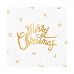 Χαρτοπετσέτες άσπρες Merry Christmas (10 τεμ)