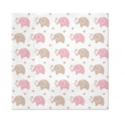 Χαρτοπετσέτες Baby Elephant ροζ (20 τεμ) Χαρτοπετσέτες Baby Elephant ροζ (20 τεμ)