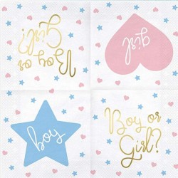 Χαρτοπετσέτες "Boy or Girl" για Gender Reveal (20 τεμ) Χαρτοπετσέτες "Boy or Girl" για Gender Reveal (20 τεμ)