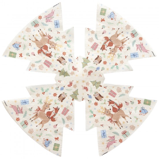 Χαρτοπετσέτες χριστουγεννιάτικο δέντρο - Woodland (16 τεμ)