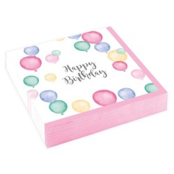 Χαρτοπετσέτες γυκού Happy Birthday παστέλ (16 τεμ) Χαρτοπετσέτες γυκού Happy Birthday παστέλ (16 τεμ)