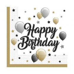 Χαρτοπετσέτες Happy Birthday (20 τεμ) Χαρτοπετσέτες Happy Birthday (20 τεμ)