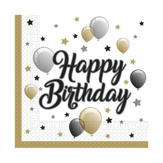 Χαρτοπετσέτες Happy Birthday (20 τεμ)