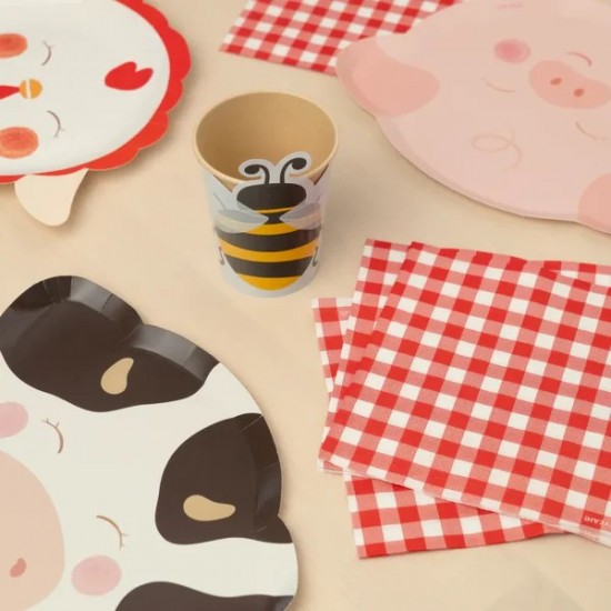 Χαρτοπετσέτες Κόκκινες Καρό (20 τεμ)